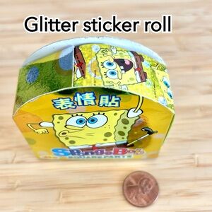 Rare 2011 taiwan ver GLITTERY sponge bob square pants sticker roll